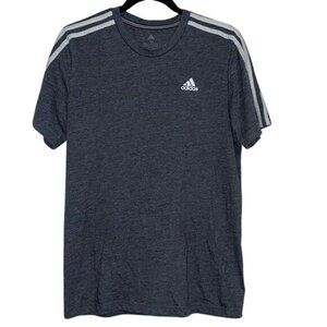 Adidas Mens Gray T-Shirt With White Stripes
